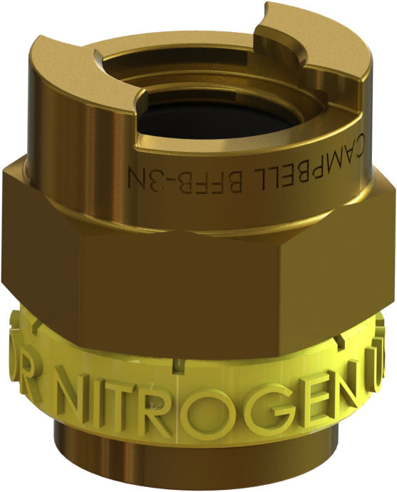 BFFB-2N by Campbell Fittings | Single-Lock Coupling | for Nitrogen use only | 1/2" Female Pipe x 1/2" Female NPT Thread | Straight | Brass