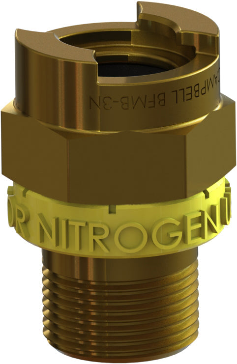 BFMB-3N by Campbell Fittings | Single-Lock Coupling | for Nitrogen use only | 3/4" Female Pipe x 3/4" Male NPT Thread | Straight | Brass