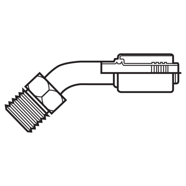 BL-08-08MOR45 by Kurt Hydraulics | 45° Elbow | Male Insert O-Ring | Refrigerant Beadlock Hose Coupling | for 13/32" Hose ID