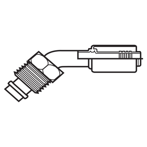 BL-12-12TM45T by Kurt Hydraulics | 45° Elbow | Male O-Ring | Swivel | Refrigerant Beadlock Hose Coupling | for 5/8" Hose ID