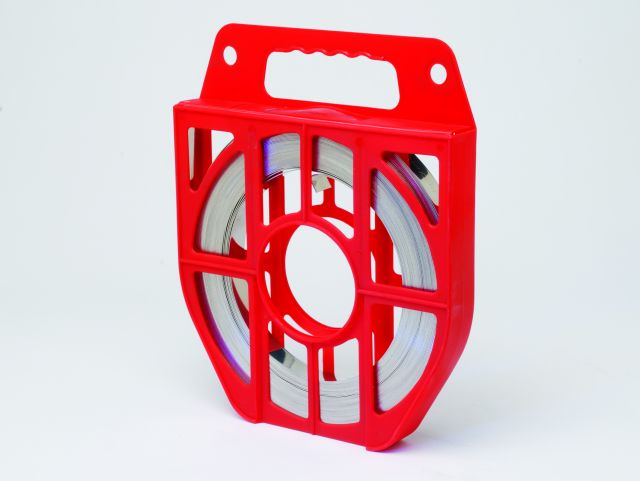 ST206R by Strapbinder | Plastic Totes | 3/4" Width | .030" Thickness | Red | 201 Stainless Steel | 100 ft