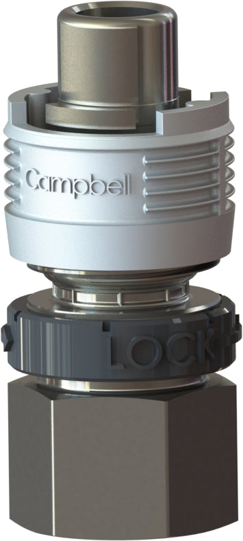 BMFS-2L by Campbell Fittings | Single-Lock Coupling | Bowes interchange | with Locking Ring | 1/2" Male Pipe x 1/2" Female NPT Thread | Straight | Plated Steel