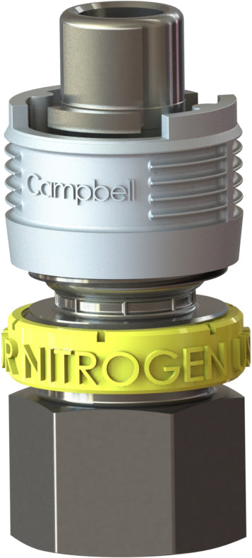 BMFS-2N by Campbell Fittings | Single-Lock Coupling | for Nitrogen use only | 1/2" Male Pipe x 1/2" Female NPT Thread | Straight | Plated Steel