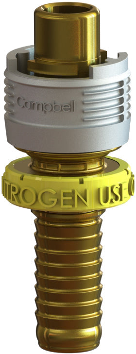 BMHB-2N by Campbell Fittings | Single-Lock Coupling | for Nitrogen use only | 1/2" Male Pipe x 1/2" Hose Barb | Straight | Brass