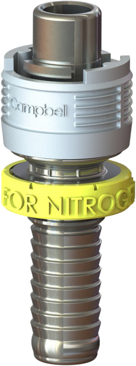 BMHS-4N by Campbell Fittings | Single-Lock Coupling | for Nitrogen use only | 1" Male Pipe x 1" Hose Barb | Straight | Plated Steel