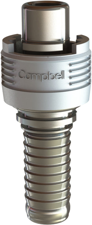 BMHS-3 by Campbell Fittings | Single-Lock Coupling | Bowes interchange | 3/4" Male Pipe x 3/4" Hose Barb | Straight | Plated Steel