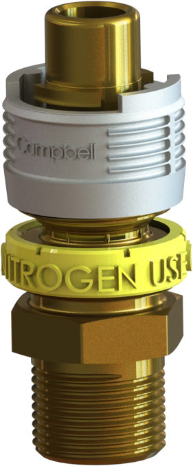 BMMB-3N by Campbell Fittings | Single-Lock Coupling | for Nitrogen use only | 3/4" Male Pipe x 3/4" Male NPT Thread | Straight | Brass