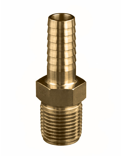 BM-0606 by Campbell Fittings | Male Hose Barb Insert | 3/8" Male NPT Thread x 3/8" Hose Barb | Straight | Brass | Pack of 25