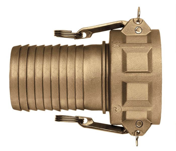BR-C250 by Kuriyama | BR-C Series | Part C | Cam & Groove Fitting | 2-1/2" Coupler x 2-1/2" Hose Barb | Brass