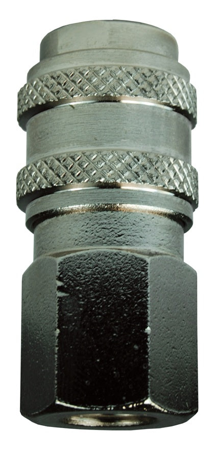 1BRBF2-B-7 by Dixon Valve | Pneumatic Quick Disconnect Coupling | BR-Series | 1/4" Female BSPP x 1/8" 21-Series Interchange Coupler | Socket | Nitrile Seal | Brass