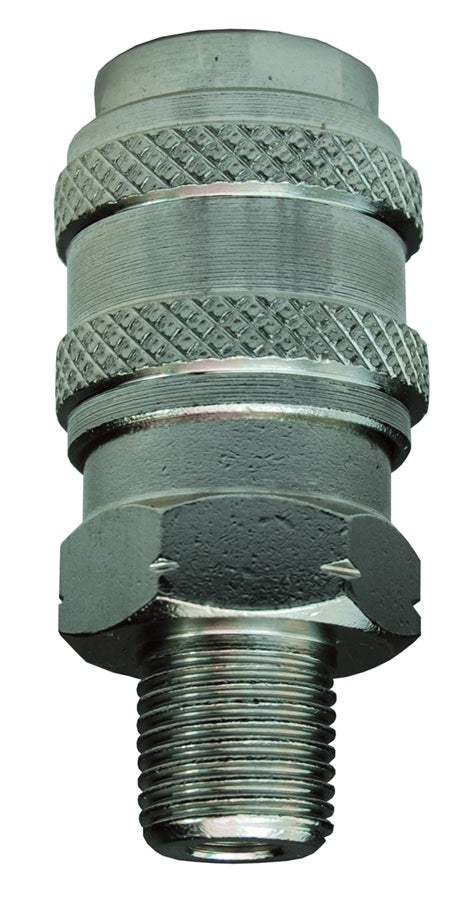 1BRGM1-B-7 by Dixon Valve | Pneumatic Quick Disconnect Coupling | BR-Series | 1/8" Male BSPP x 1/8" 21-Series Interchange | Socket | Nitrile Seal | Brass