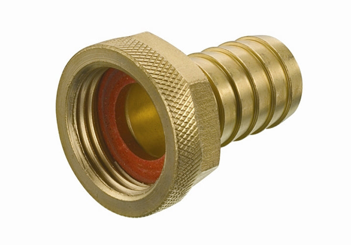 BRGHT-FEM075 by Kuriyama | Garden Hose Fitting | 3/4" Female GHT Thread x 3/4" Hose Barb | Brass