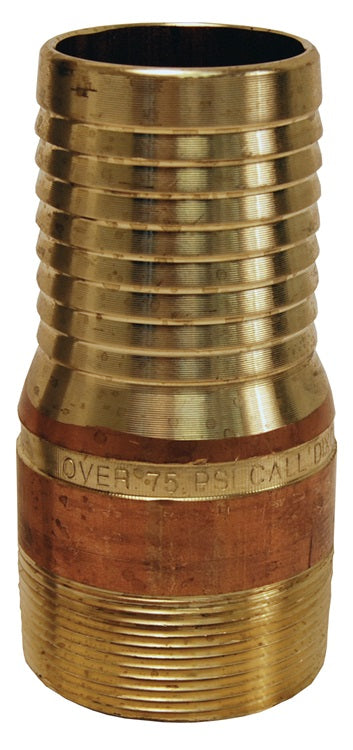 BST40 by Dixon Valve | King Combination Nipple | No Knurl | 4" Male NPT x 4" Hose ID | Brass