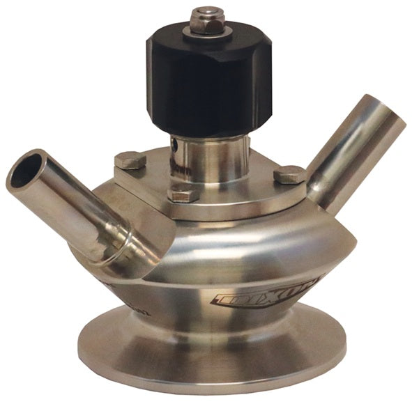 BSVD-HC200B375 Dixon Valve/Rieger 3A Sample Valve - Dual Port with Manual Handwheel - 2" Clamp Valve - 3/8" Weld Port