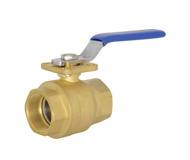 BV2BV-25011-A Dixon Valve 2-1/2" Two-Piece Industrial Brass Ball Valve - Female NPT x Female NPT - PTFE Seat - Standard Handle