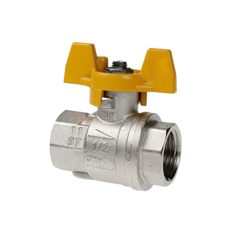 BVGT4-1/2L by Parker | Ball Valves | 1/2" Female BSPP Thread w/ Compact Handle | Straight | Nickel-Plated Brass | Pack of 8