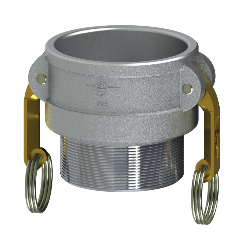 1070260 (60B) by PT-Coupling | Cam & Groove Adapter | Type B | 6" Coupler x 6" Male NPT | Aluminum/HB | Buna-N Seal