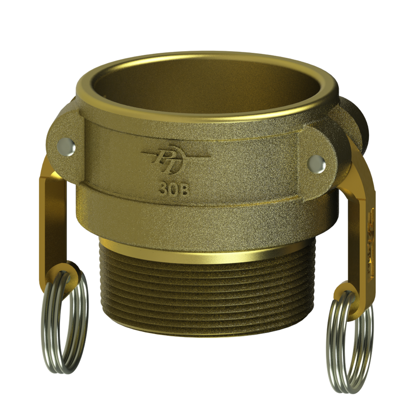 1200230 (30B) by PT-Coupling | Cam & Groove Adapter | Type B | 3" Coupler x 3" Male NPT | Brass/HB | Buna-N Seal