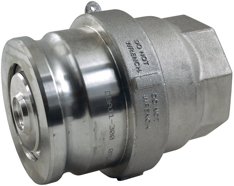 DBA63-300 Bayloc® by Dixon Valve | Dry Disconnect | 3" Female NPT x 4" Adapter | PTFE Encapsulated Silicone Seal | Aluminum