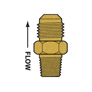 B-343-06-04 Breco by Foster | Check Valve | 3/8" Male SAE 45° Flare x 1/4" Male NPTF Thread | Straight | Brass
