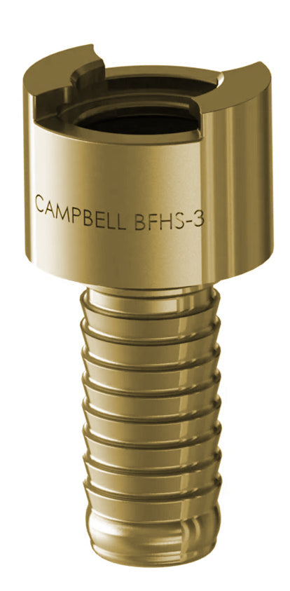 BFHB-3 by Campbell Fittings | Single-Lock Coupling | Bowes interchange | 3/4" Female Pipe x 3/4" Hose Barb | Straight | Brass