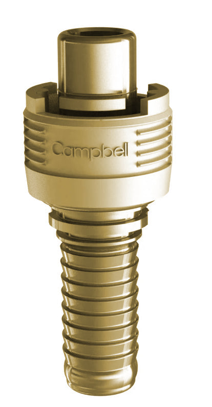 BMHB-3 by Campbell Fittings | Single-Lock Coupling | Bowes interchange | 3/4" Male Pipe x 3/4" Hose Barb | Straight | Brass