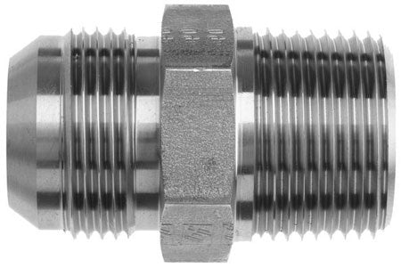 2404-16-08-SS by Brennan Inc. | 1in Male JIC x 1/2in Male NPTF | Straight | Stainless Steel