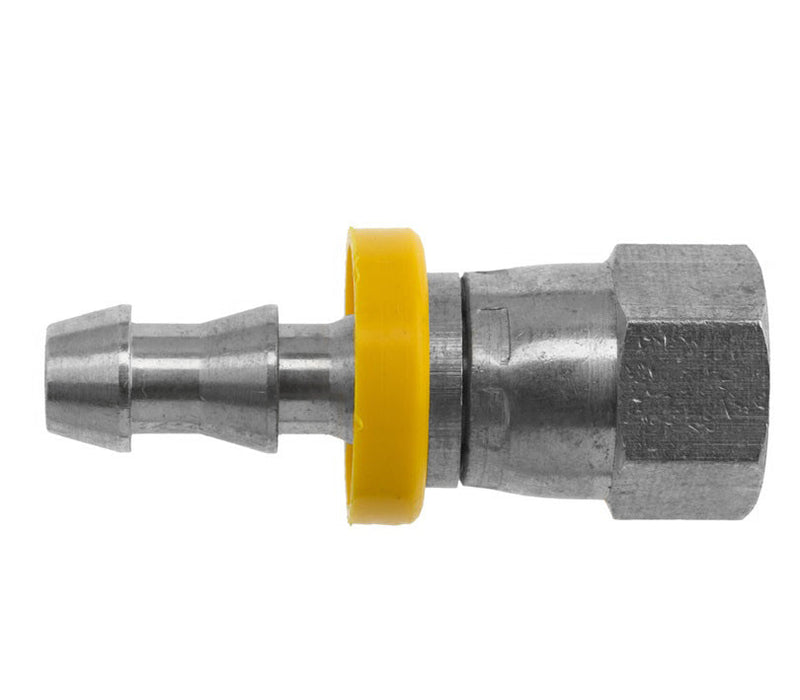2111-04-05-B by Brennan Inc. | -04 Push Lock x -05 Female JIC Swivel | Straight | Brass