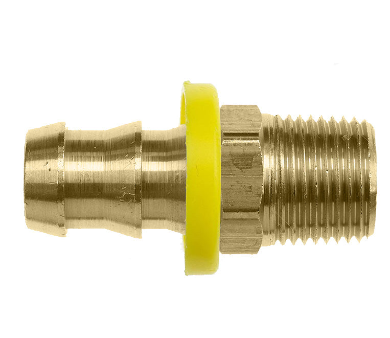 2113-06-02-B by Brennan Inc. | -06 Push Lock x -02 Male Pipe | Straight | Brass