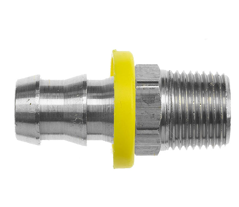 2113-04-04-SS by Brennan Inc. | -04 Push Lock x -04 Male Pipe | Straight | Stainless Steel