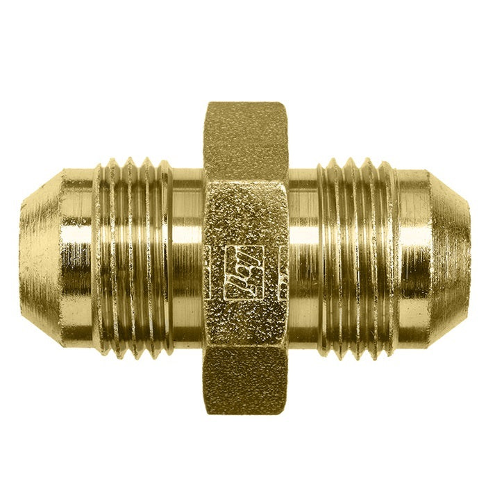 2403-LH-06-06-B by Brennan Inc. | -06 Male JIC x -06 Male JIC | Straight | Large Hex | Brass