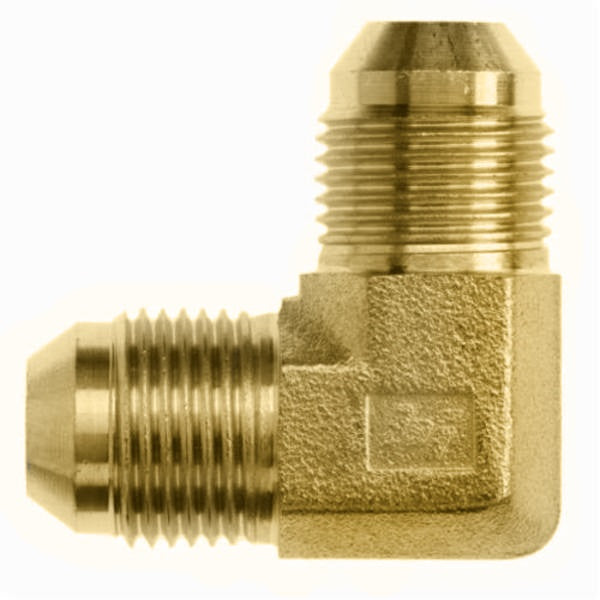 2500-04-04-B by Brennan Inc. | -04 Male JIC x -04 Male JIC | 90° Elbow | Brass