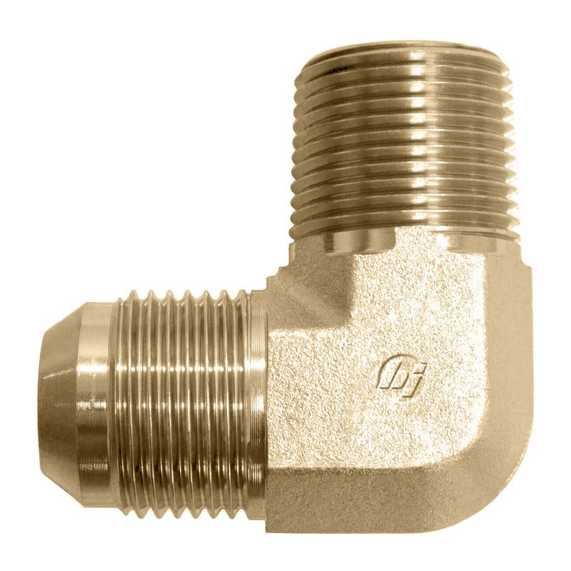 2501-16-16-B by Brennan Inc | -16 Male JIC x -16 Male Pipe | 90° Elbow | Brass
