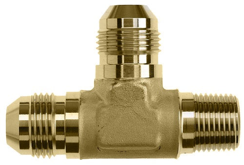 2605-06-04-06-B by Brennan Inc. | -06 Male JIC x -04 Male Pipe x -06 Male JIC | Tee | Brass