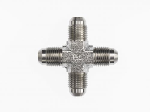 2650-06-08-06-08-FG by Brennan Inc. | -06 Male JIC x -08 Male JIC x -06 Male JIC x -08 Male JIC | Cross | Forged Steel