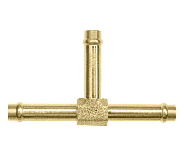 4504-04-04-04-B by Brennan Inc. | -04 Hose Barb x -04 Hose Barb x -04 Hose Barb | Tee | Brass