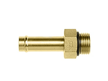 4604-06-04-O-B by Brennan Inc. | -06 Hose Barb x -04 Male O-Ring Boss | Straight | Brass