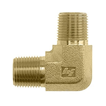 5500-08-08-B by Brennan Inc. | -08 Male Pipe x -08 Male Pipe | 90° Elbow | Brass