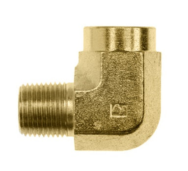 5502-06-06-B by Brennan Inc. | -06 Male Pipe x -06 Female Pipe | 90° Elbow (Street Elbow) | Brass