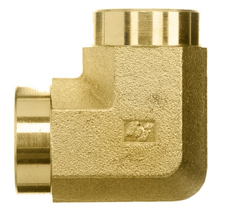 5504-04-04-B by Brennan Inc. | -04 Female Pipe x -04 Female Pipe | 90° Elbow | Brass