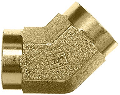 5505-04-04-B by Brennan Inc. | -04 Female Pipe x -04 Female Pipe | 45° Elbow | Brass