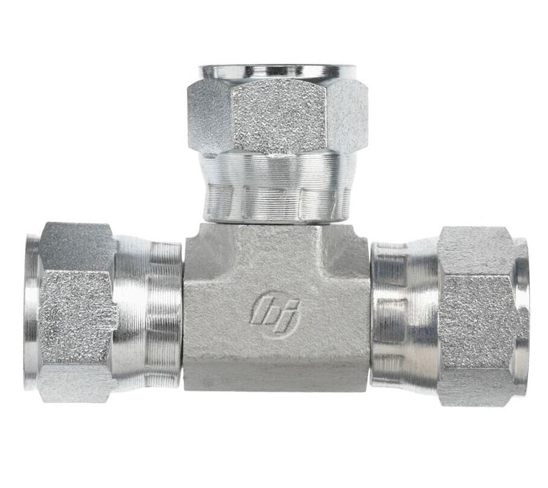 6606-12-12-12-FG by Brennan Inc. | -12 Female JIC Swivel x -12 Female JIC Swivel x -12 Female JIC Swivel | Tee | Forged Steel