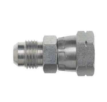 7007-10-S12-20 by Brennan Inc. | -10 Male JIC x 20mm Female Heavy Metric Swivel | Straight | Steel