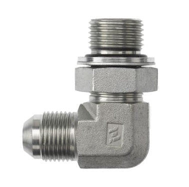 7202-10-12-NWO-FG by Brennan Inc. | -10 Male JIC x -12 Male BSPP Adjustable O-Ring Boss | 90° Elbow | Forged Steel