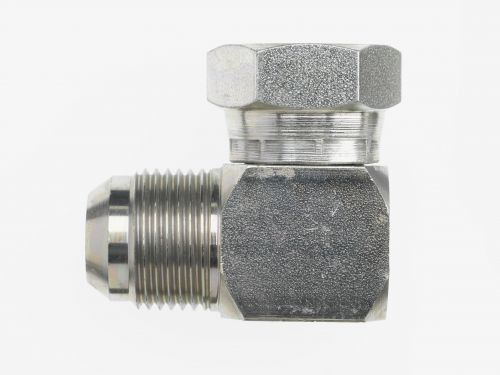 7204-06-06-FG by Brennan Inc. | -06 Male JIC x -06 Female BSPP Swivel | 90° Elbow | Forged Steel