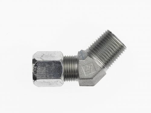 C2503-04-04-SS by Brennan Inc. | -04 Bite Type x -04 Male Pipe | 45° Elbow | Stainless Steel