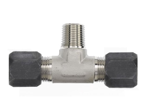 C2601-08-08-08-SS by Brennan Inc. | -08 Bite Type x -08 Bite Type x -08 Male Pipe | Tee | Stainless Steel