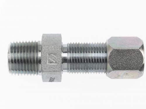 C2706-08-08-SS by Brennan Inc. | -08 Male Pipe x -08 Bite Type Bulkhead | Straight | Stainless Steel