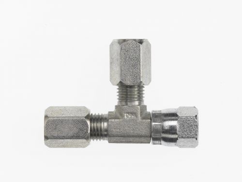 C6602-12-12-12-SS by Brennan Inc. | -12 Bite Type x -12 Bite Type Swivel x -12 Bite Type | Tee | Stainless Steel