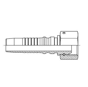 D200357 by Brennan Inc. | 1" Hose Tail Interlock HINT x 1" Female BSPP | Straight | Stainless Steel